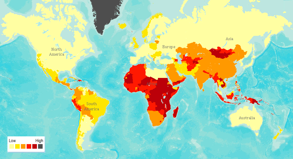Global Water Scarcity Crisis Map - Worldwide Access to Water